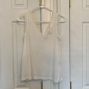 Lace-trimmed tank top